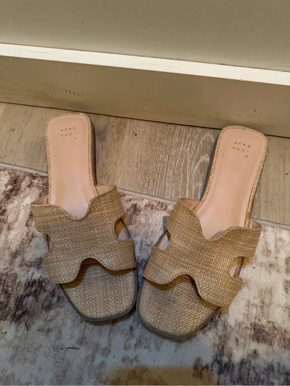 a new day Woven Slide Sandals in Tan
